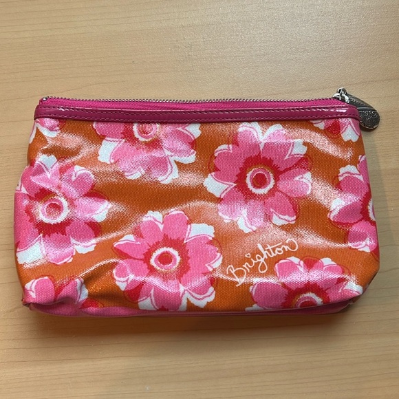 Brighton Floral Pink and Orange Makeup bag - Picture 1 of 6
